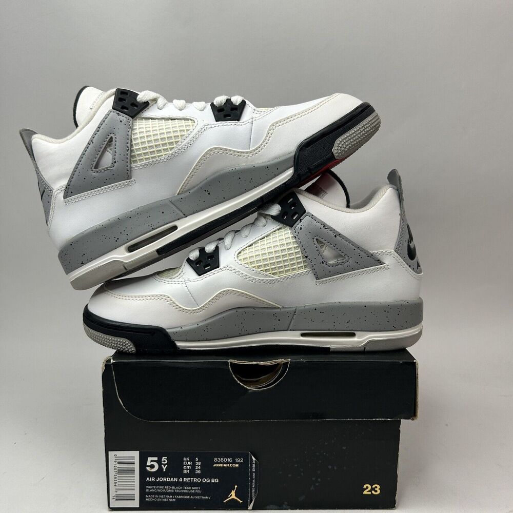 Nike Air Jordan Retro 4 Retro BG “White Cement” 2016 - Picture 3 of 6